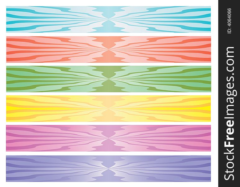 Five colorful banners vector illustration.