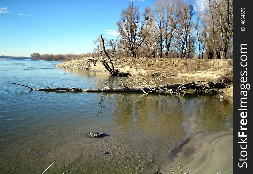 Winter river landscape