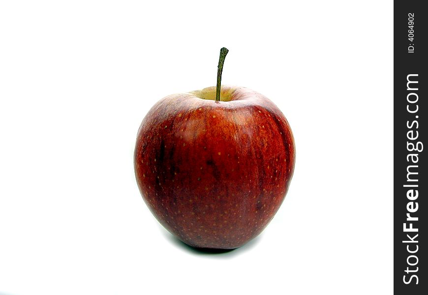 A red apple isolated over a white background