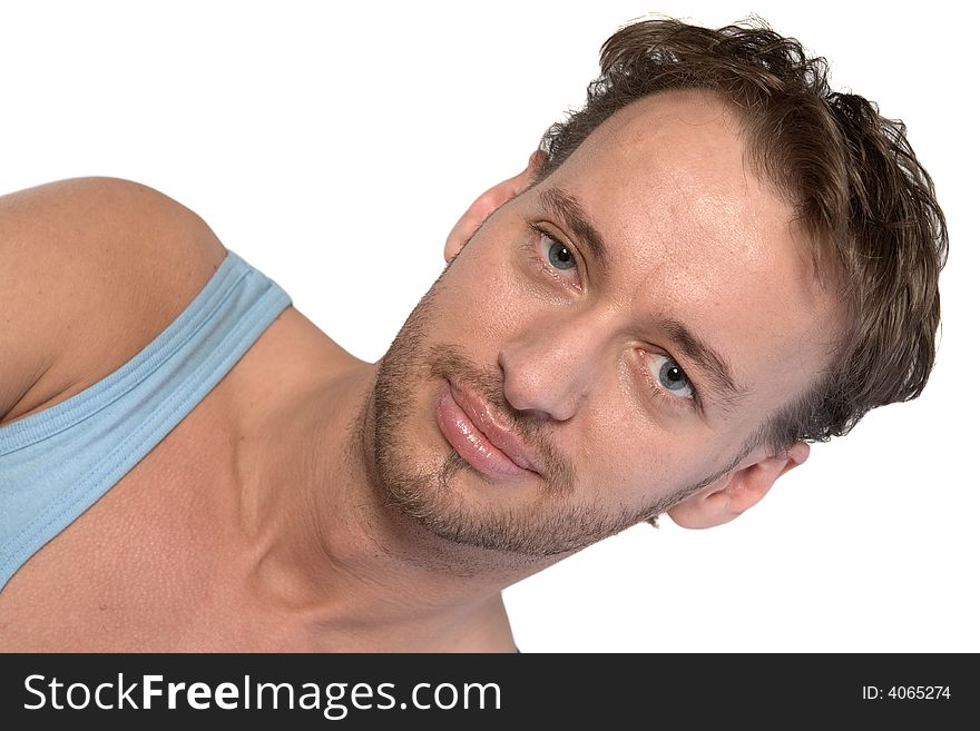 Studio portrait of a young adult man. Studio portrait of a young adult man