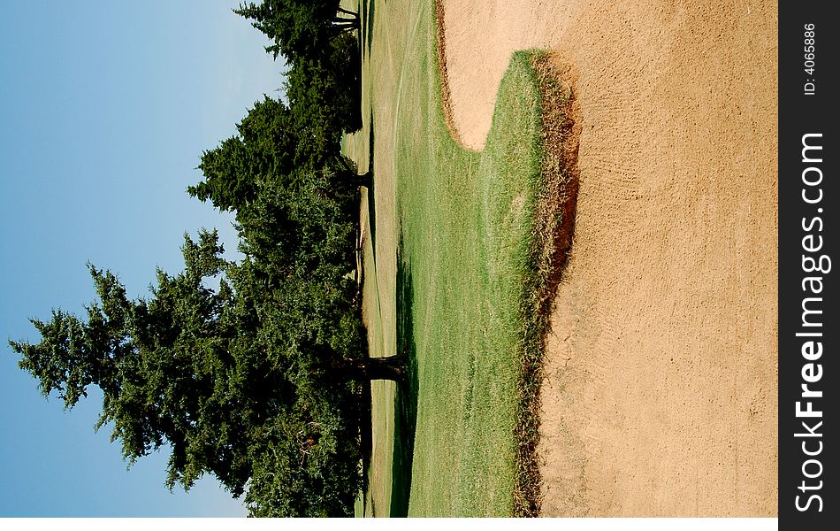 Sand trap on golf course