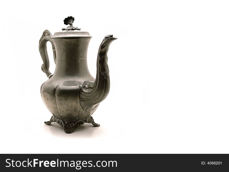 Vintage teapot isolated on white background