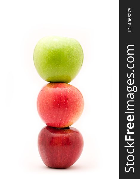 Three Apples On White Background