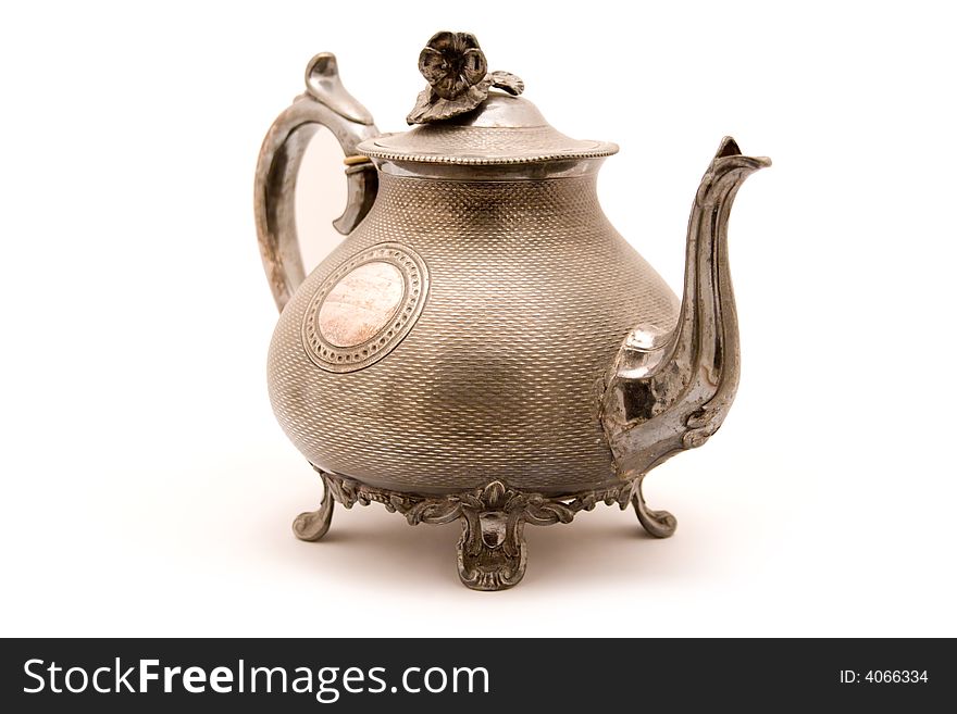 Vintage Tea pot isolated on white