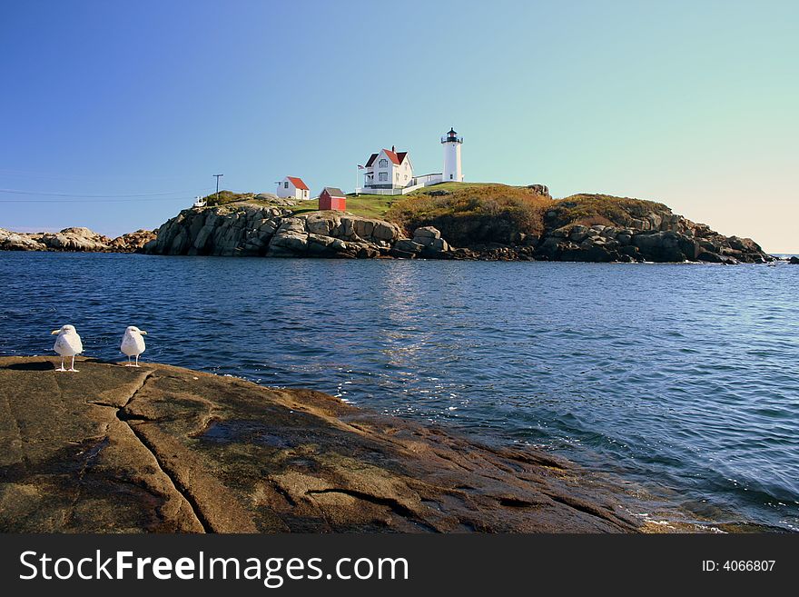 The nubble lighthouse in York, Maine