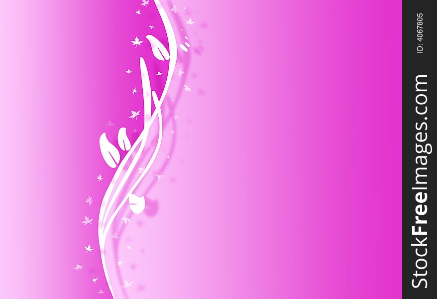 Colorful violet background with white floral decoration. Colorful violet background with white floral decoration