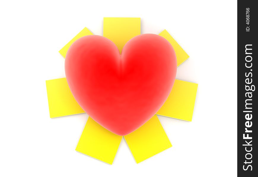 Colourful heart symbol over white background. Colourful heart symbol over white background
