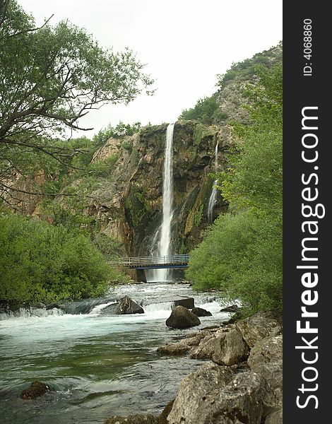 Waterfall Krka in Croatia in spring