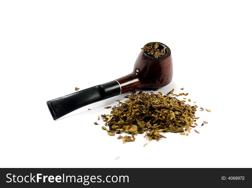 Tobacco-pipe and heap of tobacco
