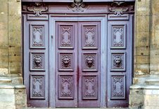 France, Paris: The Door Of St Paul Church Royalty Free Stock Image