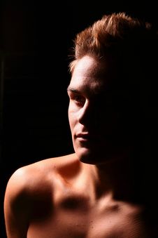Profile Of A Young Muscular Man Royalty Free Stock Image