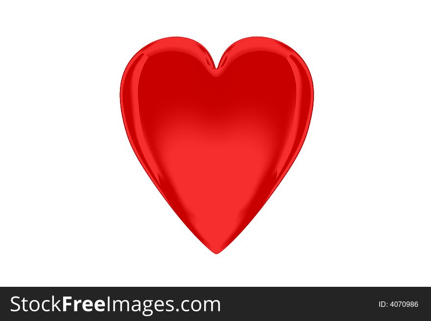 Simple red heart on white backround