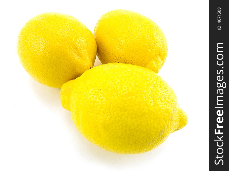A group of lemons isolated on white background.