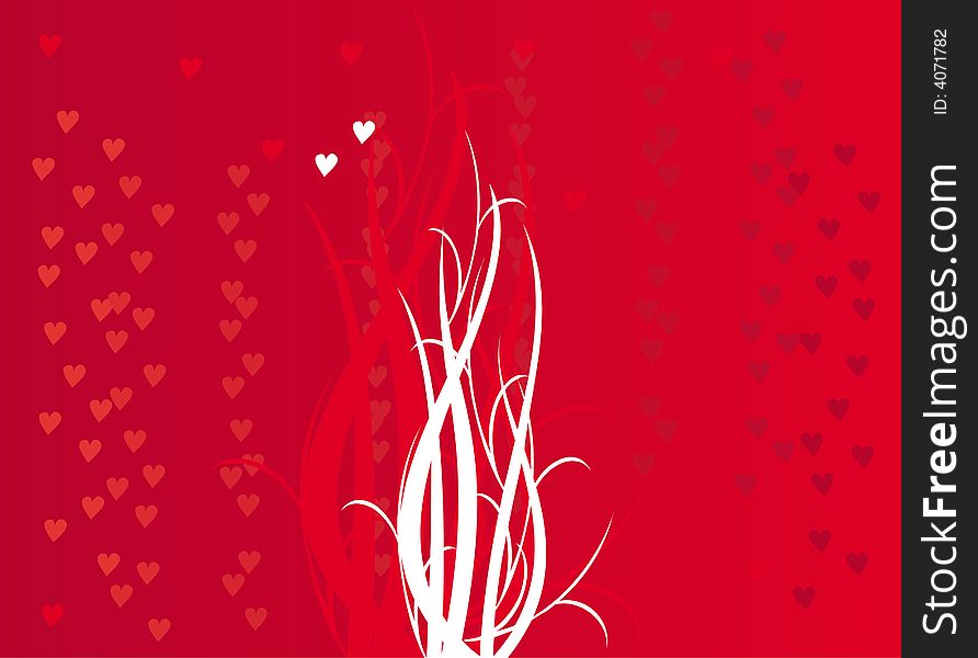 Red background with red hearts and white pattern. illustration. Red background with red hearts and white pattern. illustration.