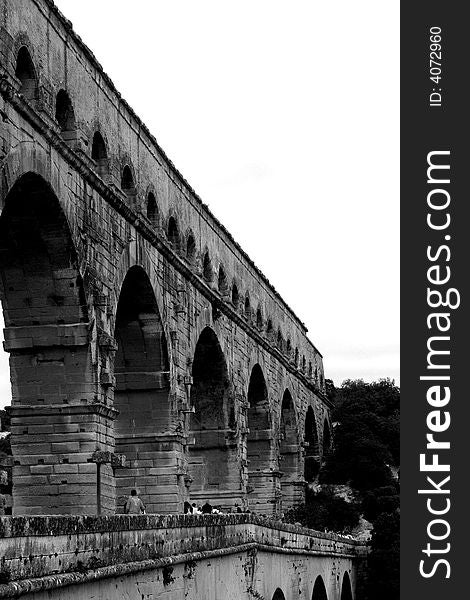 Roman aquaduct en ardeche en France. Roman aquaduct en ardeche en France