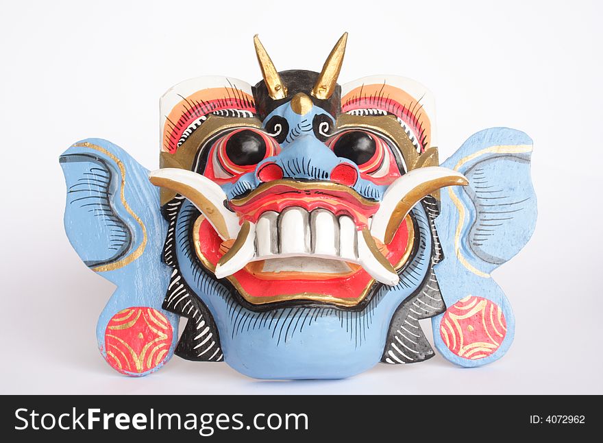 Colorful Balinese mask in white back ground. Colorful Balinese mask in white back ground