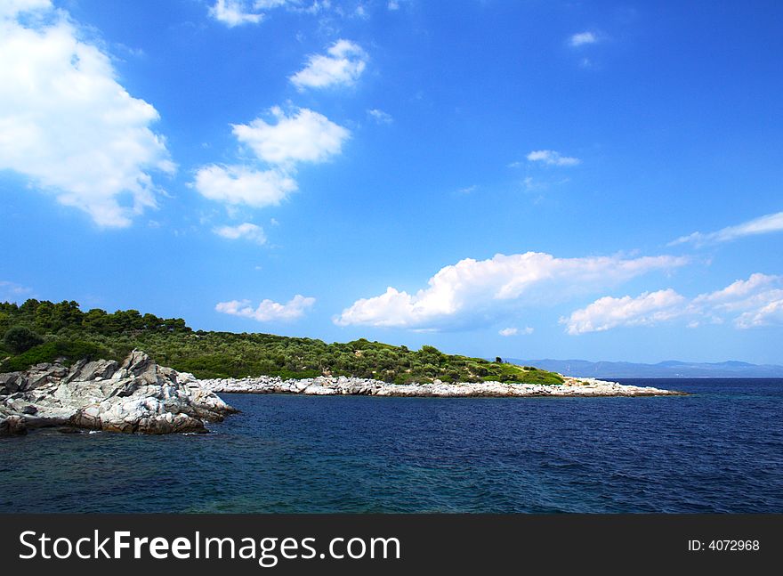 Coast with rocks in Greece. Coast with rocks in Greece