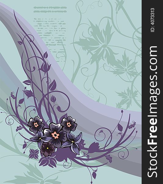 Modern floral background with waves, element for design, vector illustration series. Modern floral background with waves, element for design, vector illustration series.