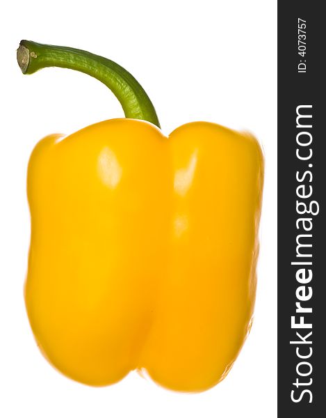 Fresh yellow pepper on white background. Fresh yellow pepper on white background
