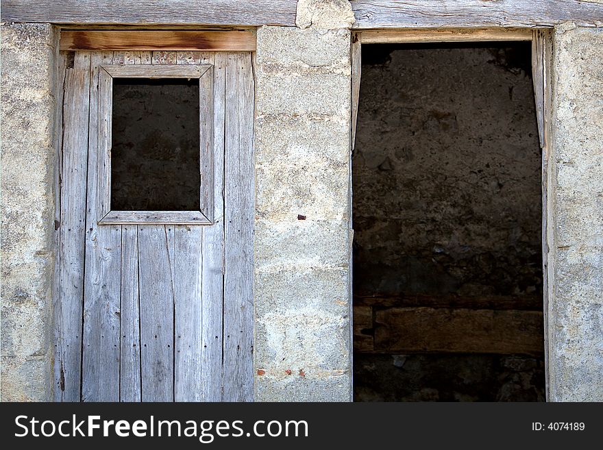 Two rural doors in lost country