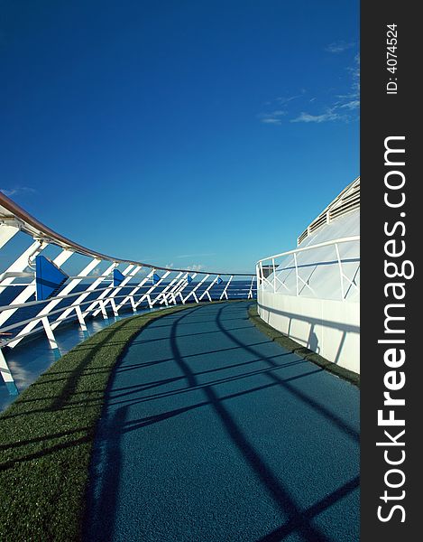 Jogging Track found on the top deck of a Cruise Ship. Jogging Track found on the top deck of a Cruise Ship