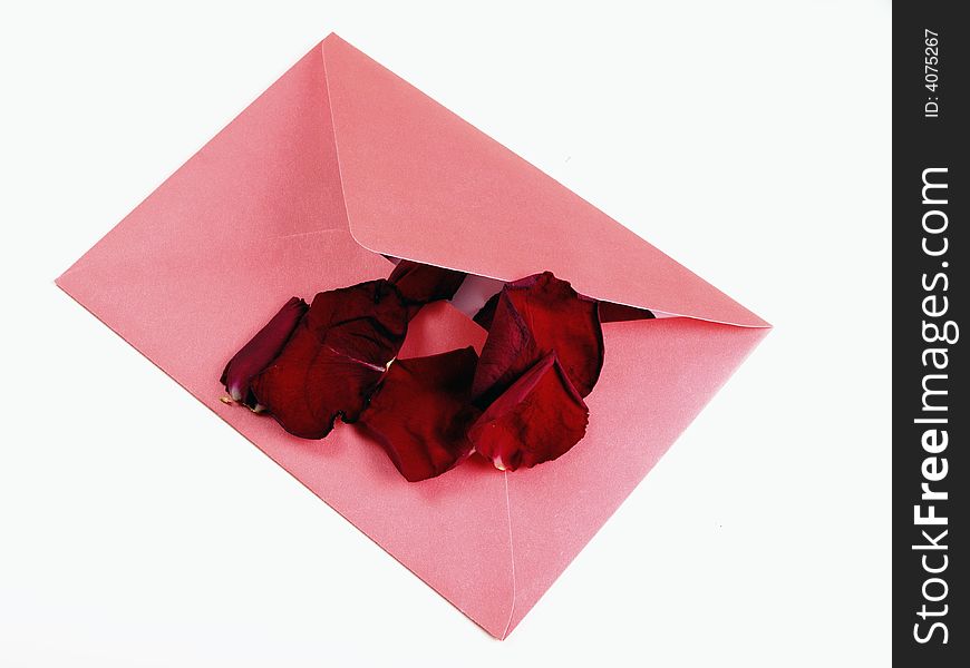 Envelope with rose petals/ love letter