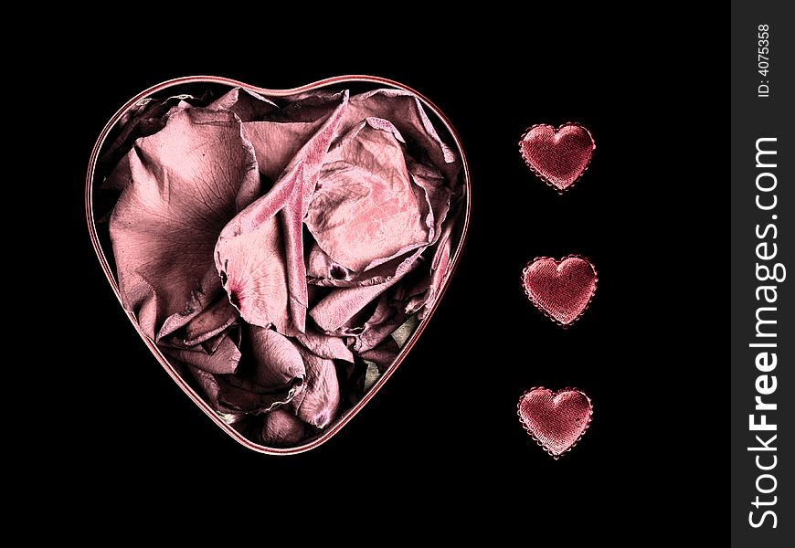 Valentine hearts on the black background. Valentine hearts on the black background