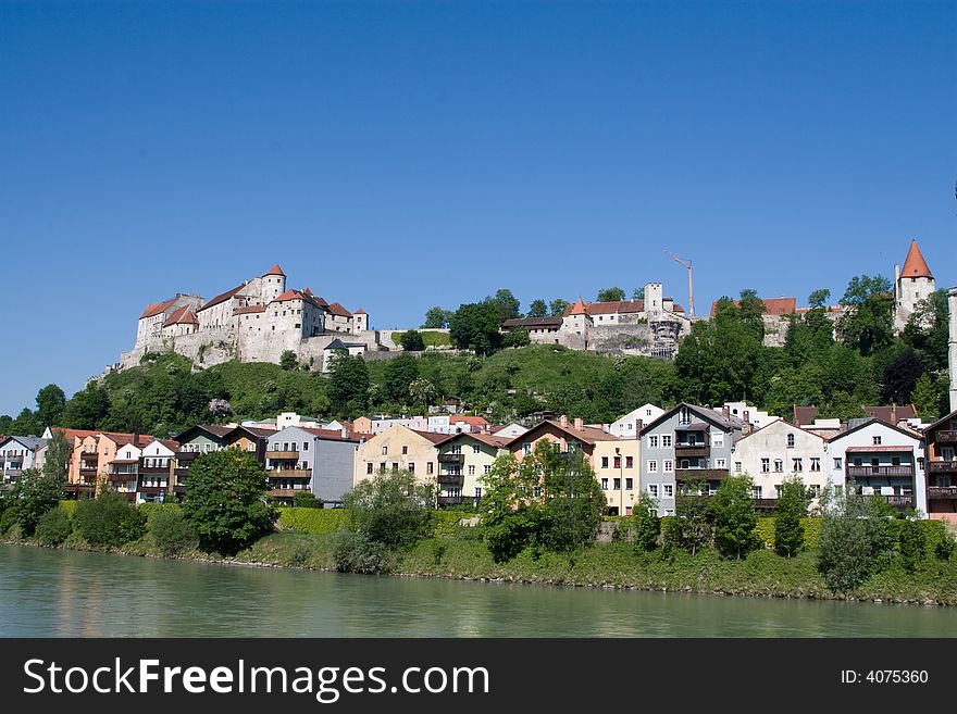 The ancient castle and city of Burghausen