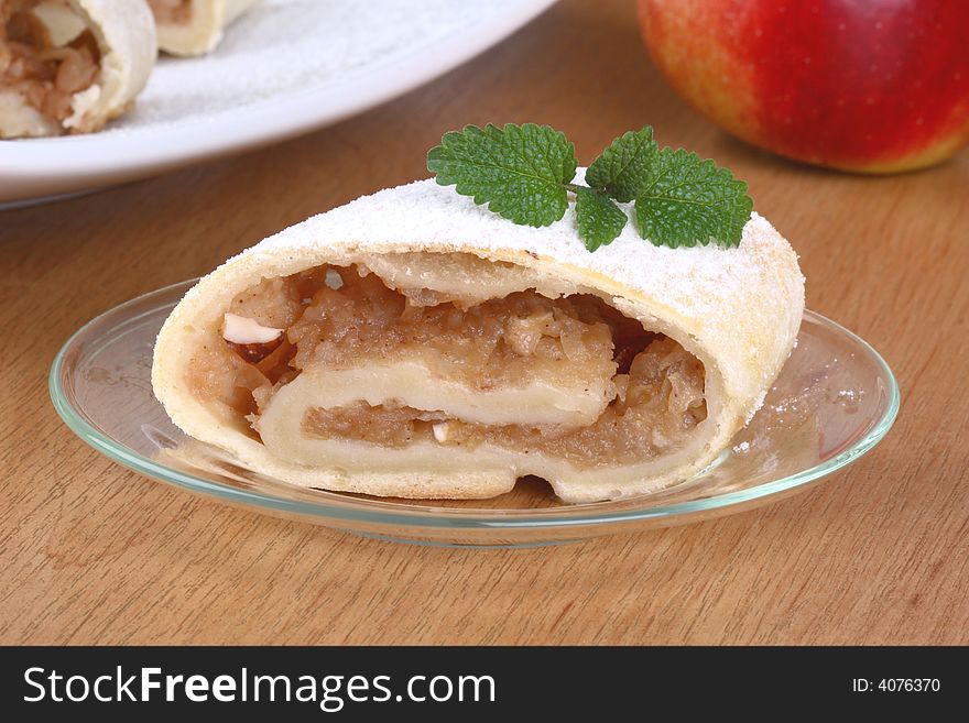 Close up of apple roll. Close up of apple roll