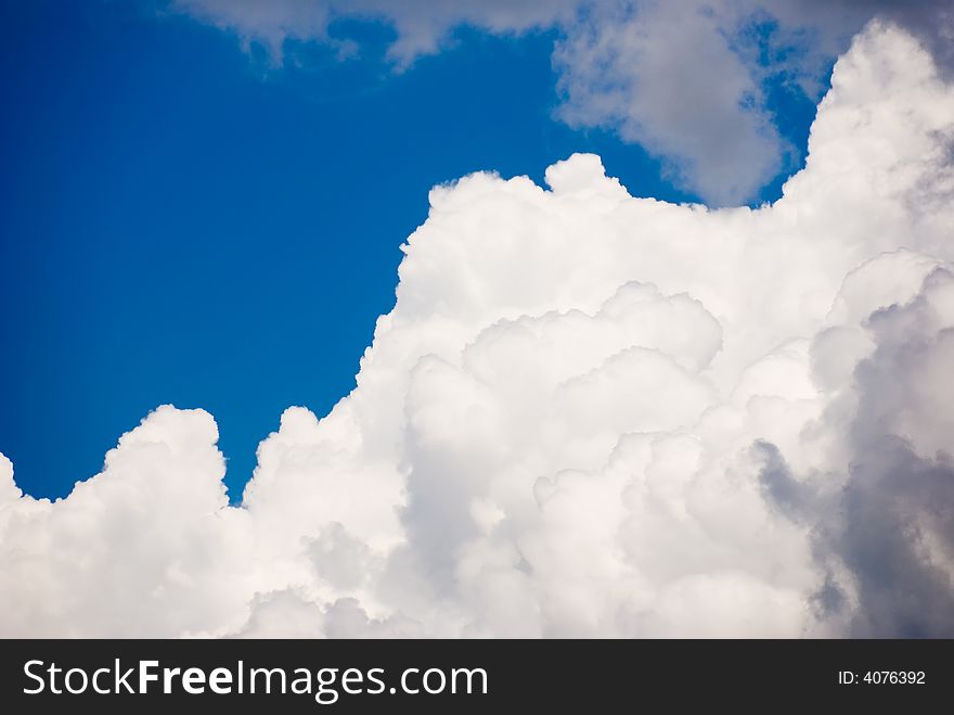 Simple white clouds on blue sky