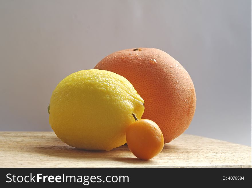 Trio of citrusy goodness - lemon kumquat and grapefruit