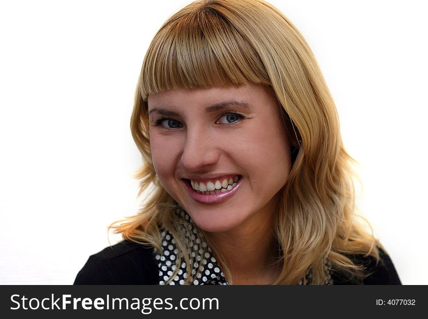 Young woman is smiling in office