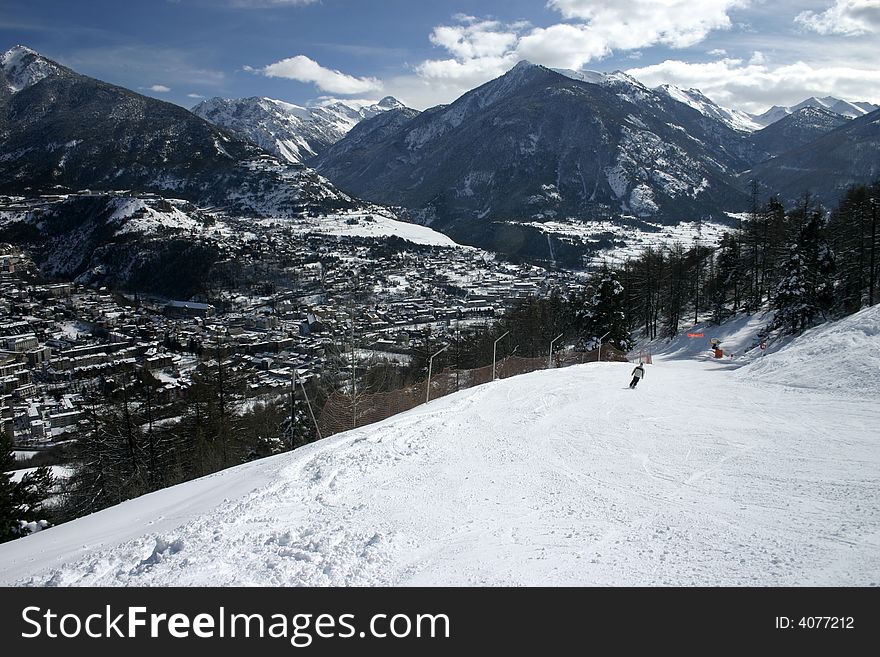 Ski Slope In Briancon