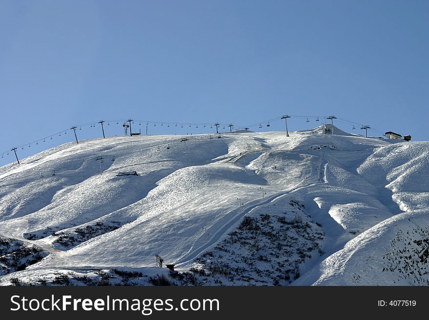 Ski lifts in French Alps