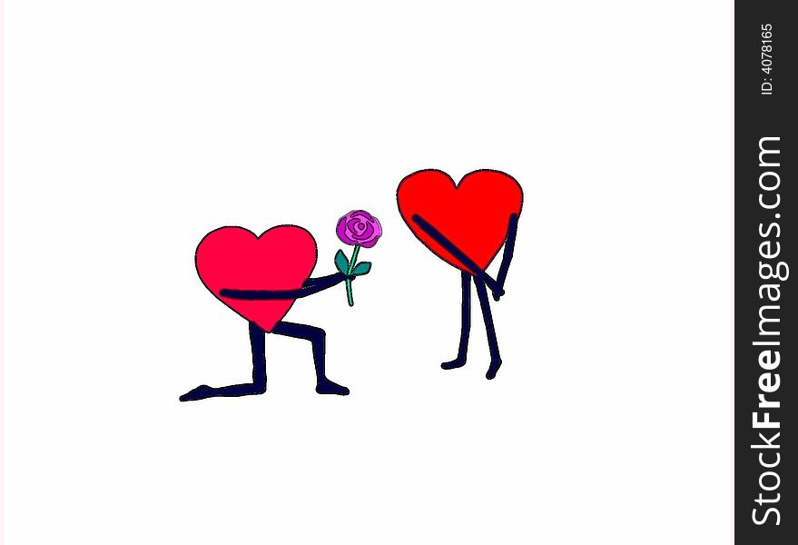 Here is illustration of two hearts love declaration. Here is illustration of two hearts love declaration