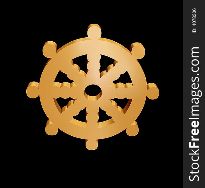 3D ships wheel