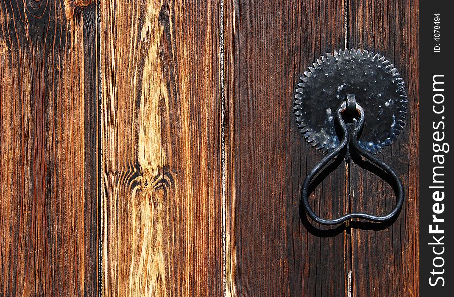Vintage door handle from an ancient door in Cyprus