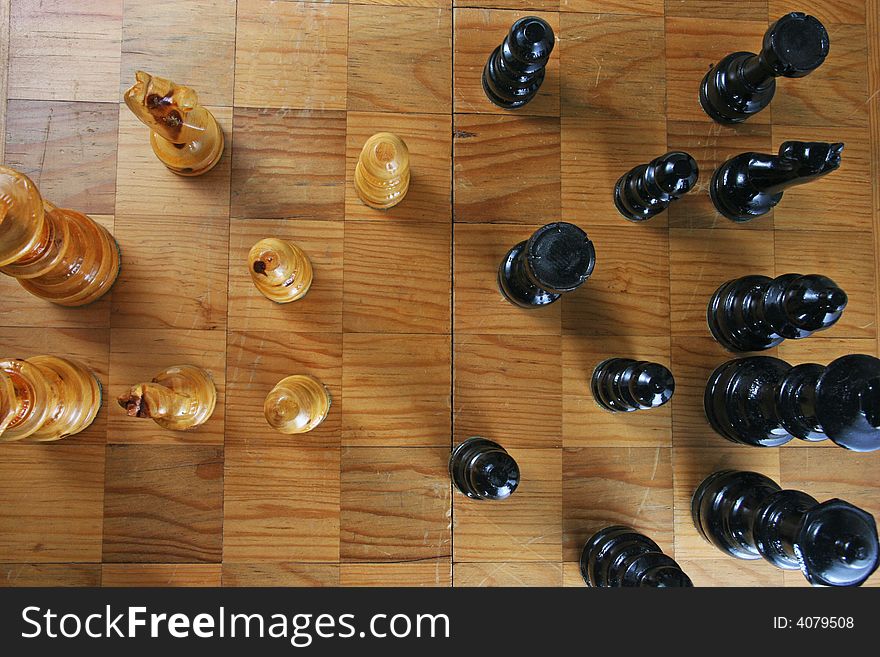 Panorama of a chess board