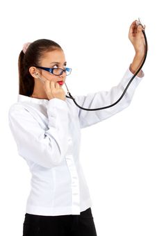Female Doctor Holding Royalty Free Stock Photography