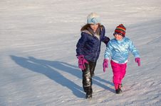 Several Children Sledding Stock Photo Several Children Sledding Stock Photo