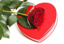 Red Rose With Heart Royalty Free Stock Images