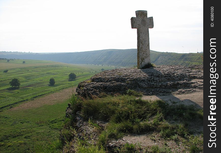 The stony cross on the rock