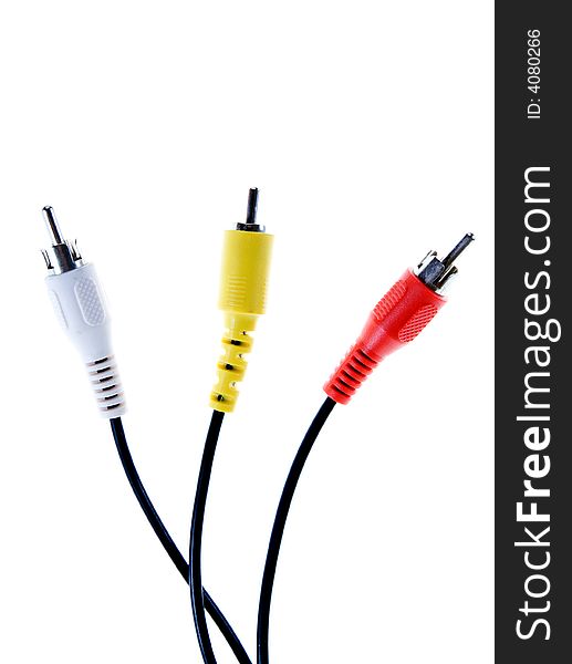 Three cables on a white background. Three cables on a white background