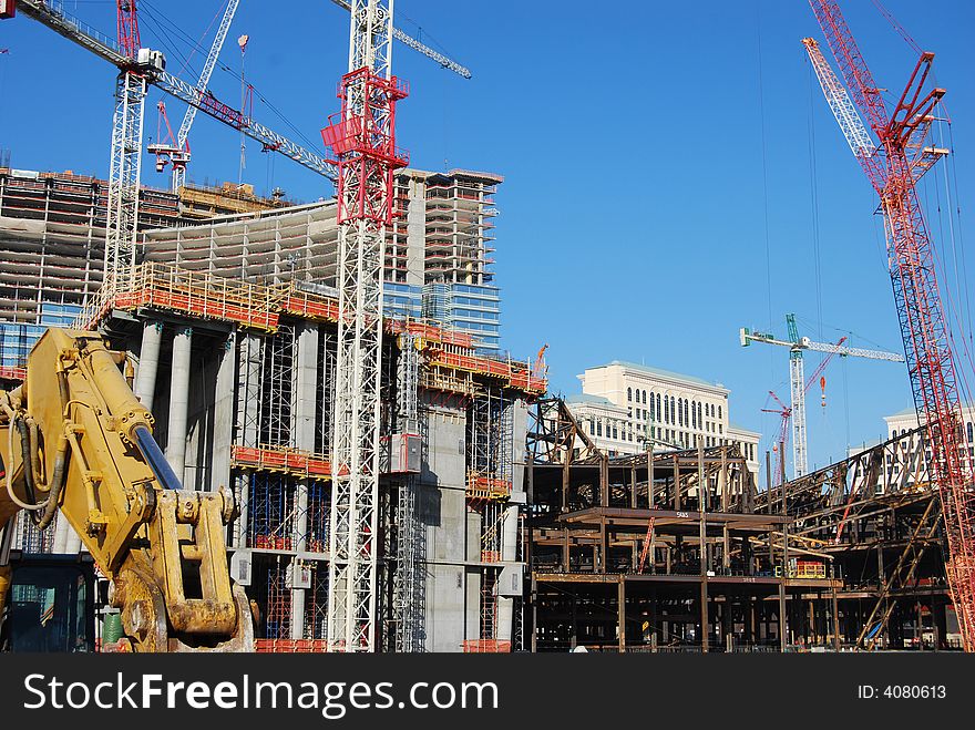 Over view of condominium / hotel construction site. Over view of condominium / hotel construction site