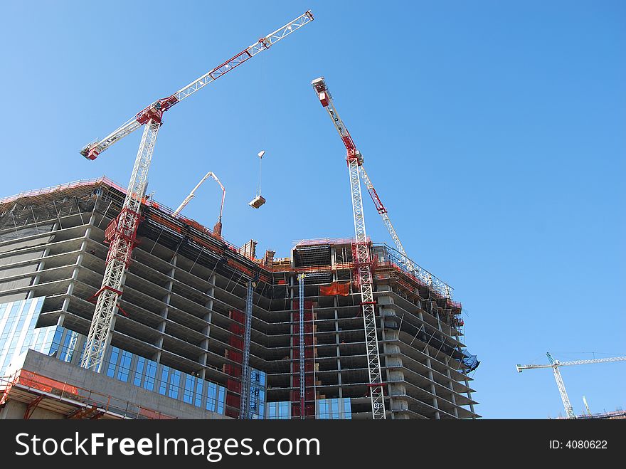 Over view of condominium / hotel construction site. Over view of condominium / hotel construction site