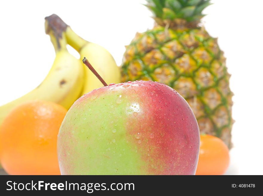 Apple On Fruits Background 2