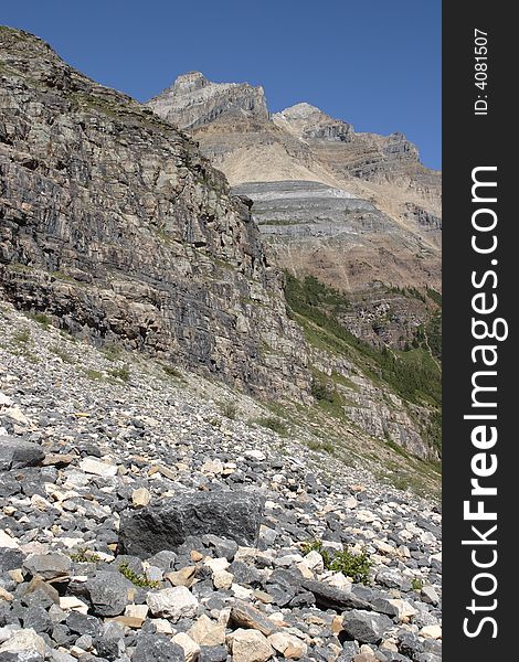 Rocky scene from the Plain of Six Glaciers Trail - Banff National Park, Canada