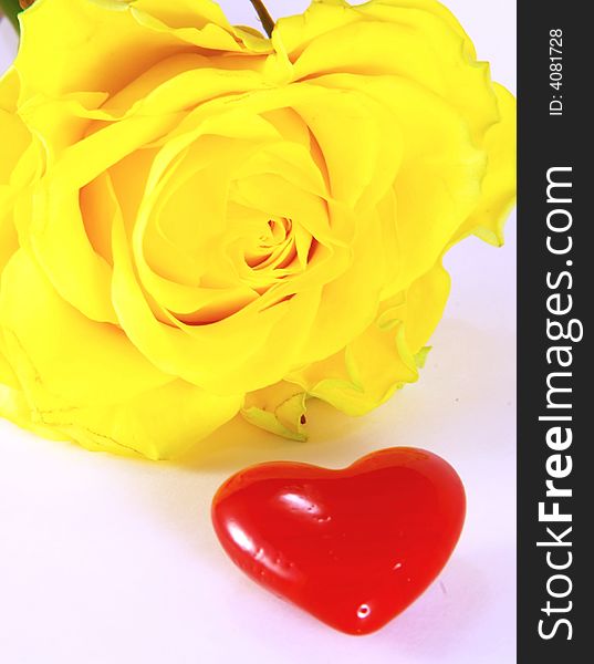 Yellow Rose And Heart