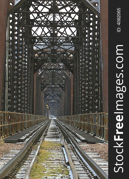 Railroad Bridge Crossing over the Mississippi River