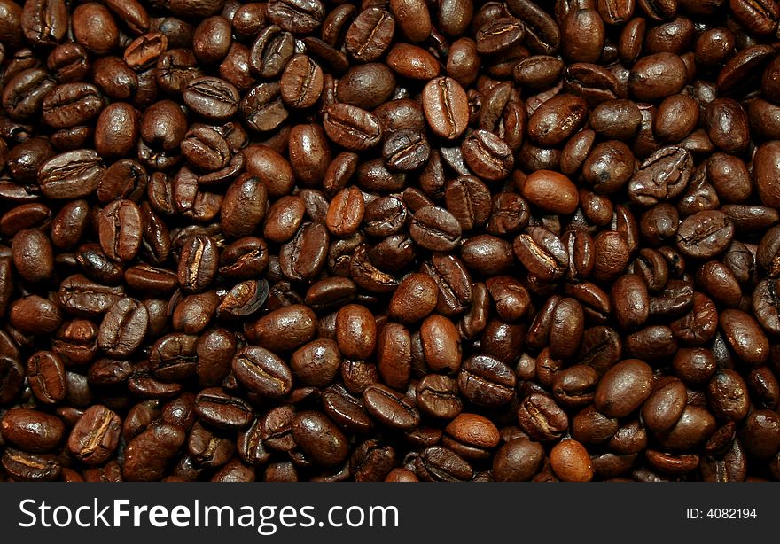 A CLOSE UP OF COFFEE BEANS